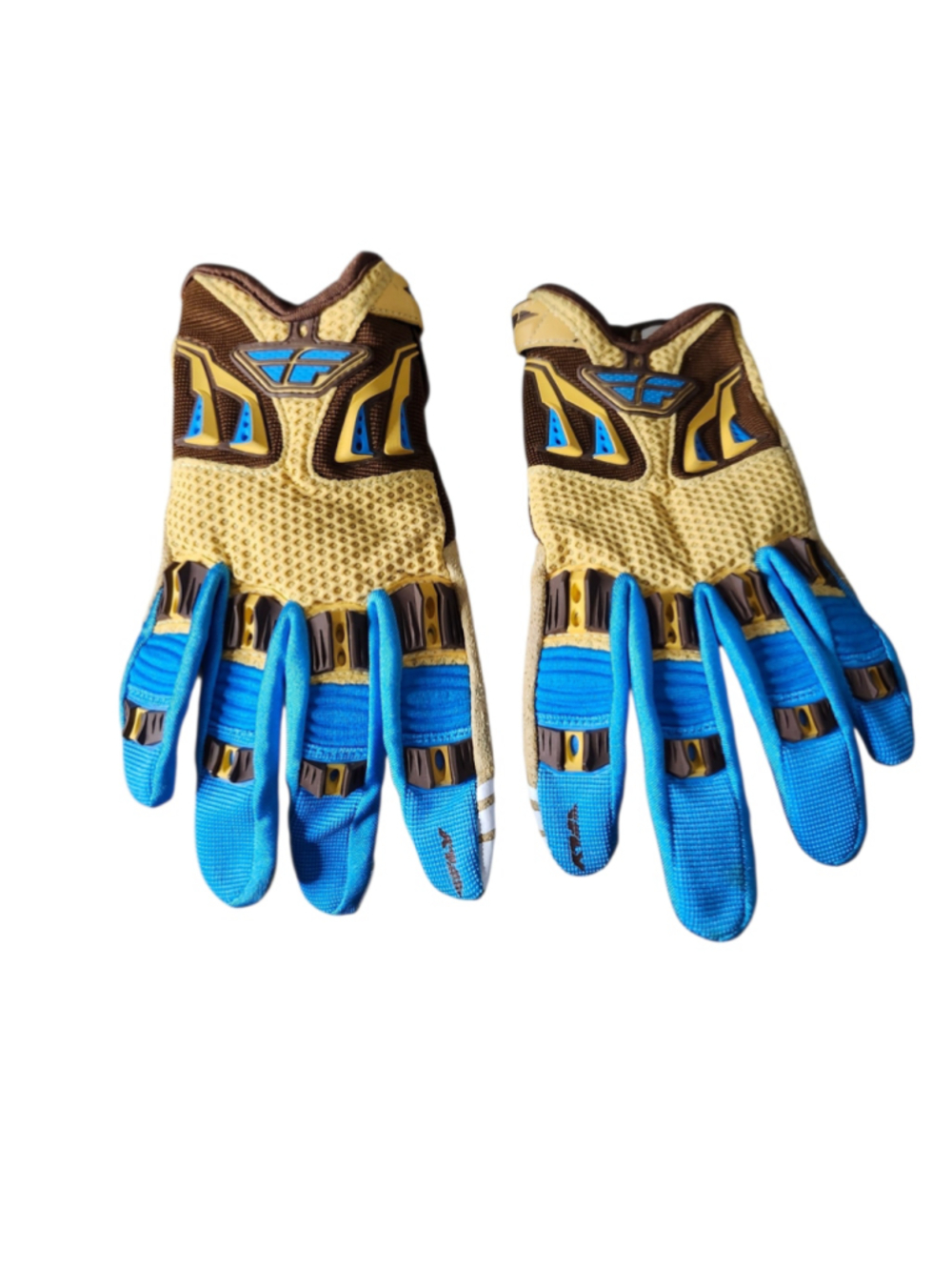 Fly Racing Evolution 2.0 Motocross Gloves Blue Tan Adult Small Size 8